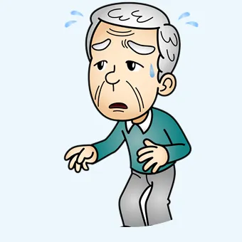 認知症徘徊で焦っているイラスト