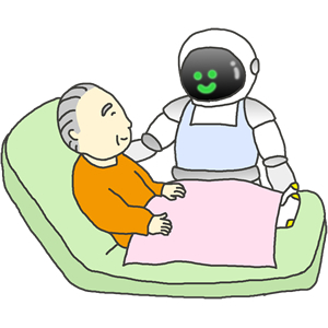 ロボットが介護をしているイメージ