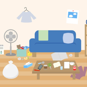 部屋が散らかっているイラスト2