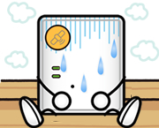 高温にさらされるgps端末のイラスト