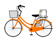 GPS端末を自転車に設置しているイラスト